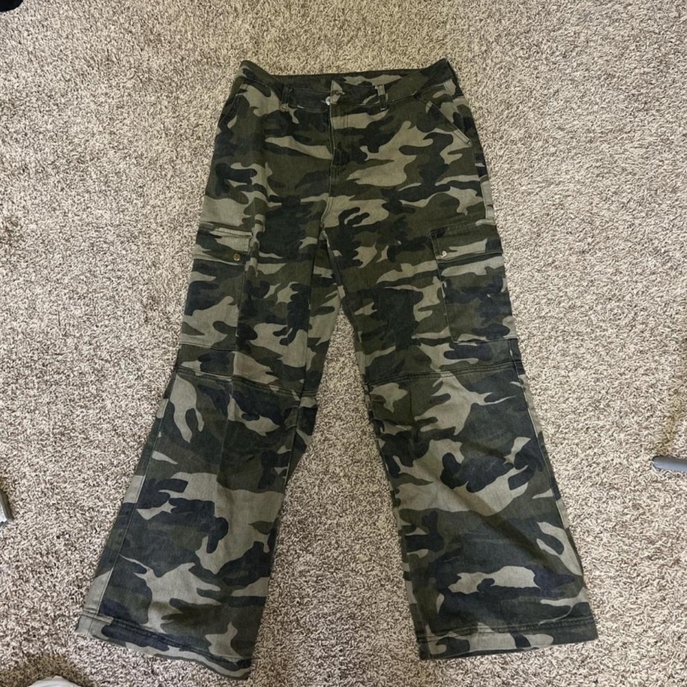 princess polly camouflage fallout mid rise cargo pants